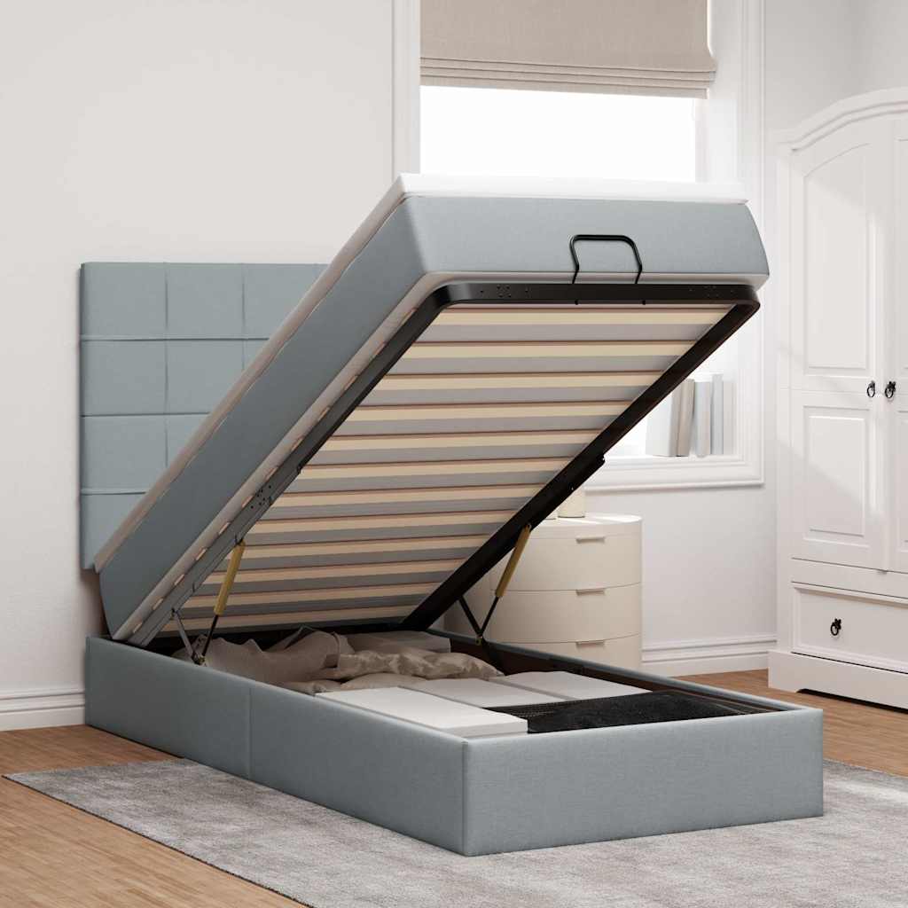 Lit Ottoman Avec Matelas Tissu