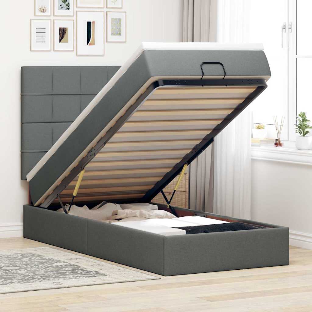 Lit Ottoman Avec Matelas Tissu