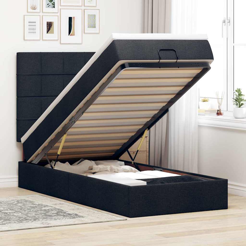 Lit Ottoman Avec Matelas Tissu