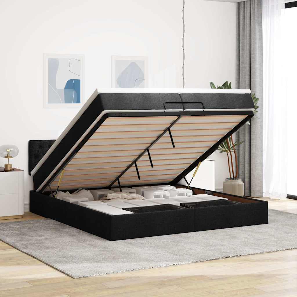 Lit Ottoman Avec Matelas Tissu