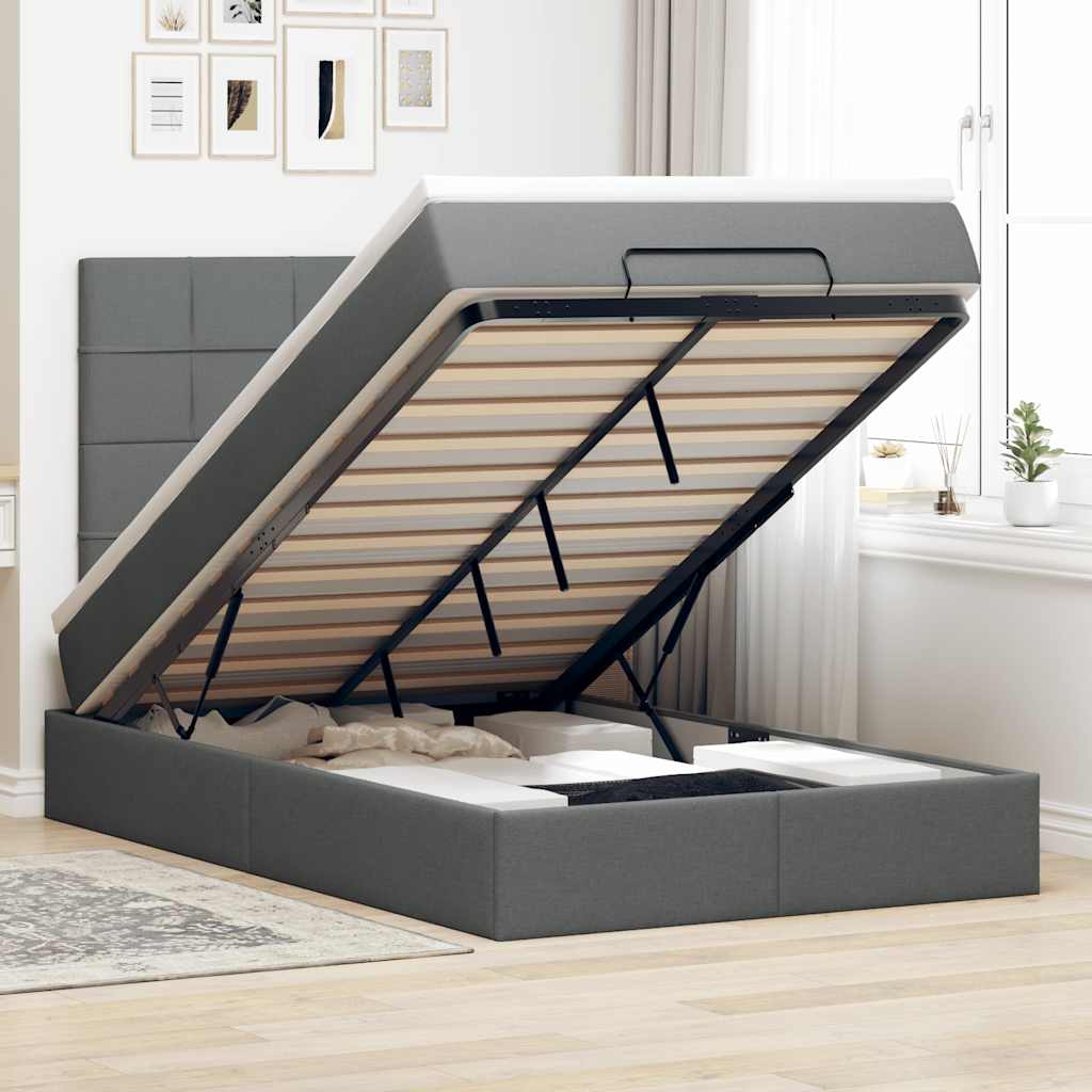 Lit Ottoman Avec Matelas Tissu