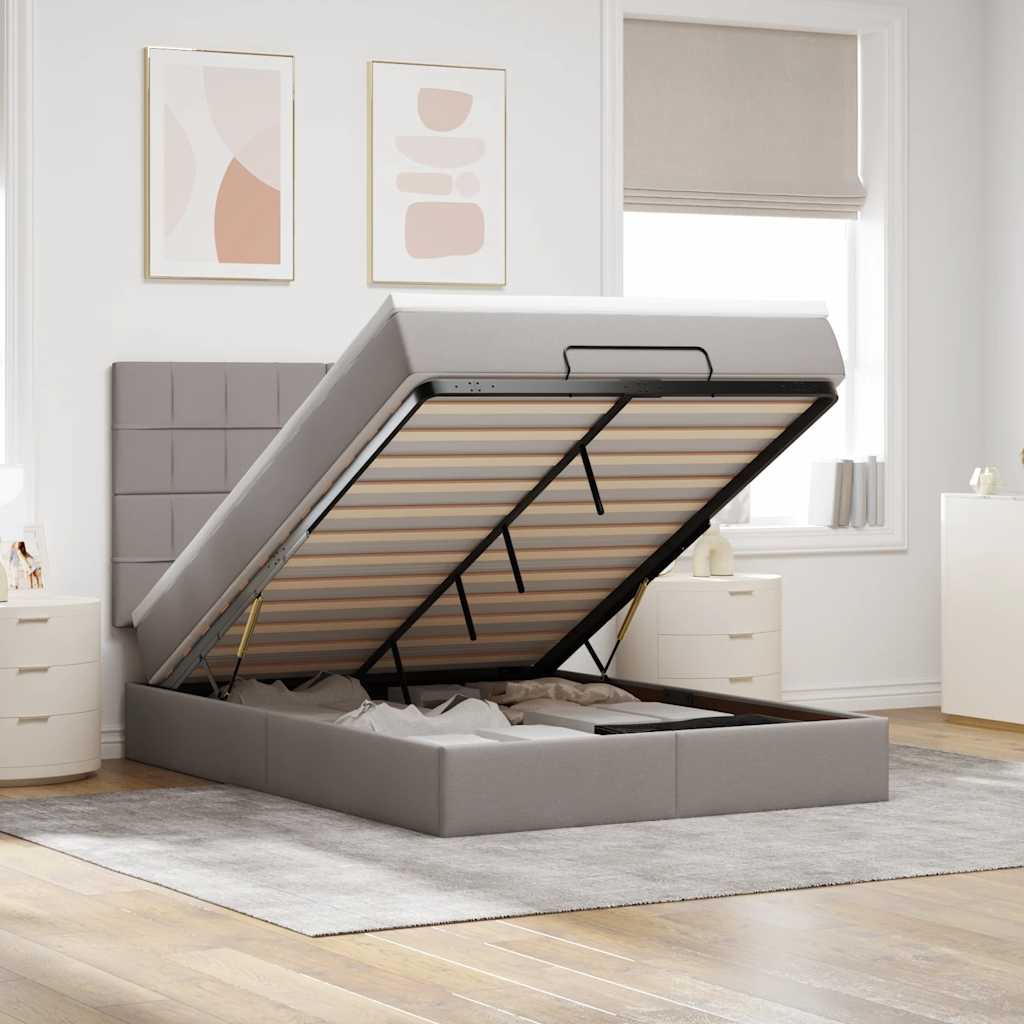 Lit Ottoman Avec Matelas Tissu