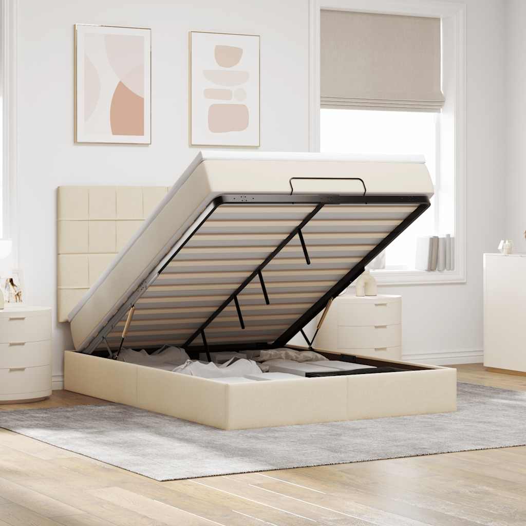 Lit Ottoman Avec Matelas Tissu