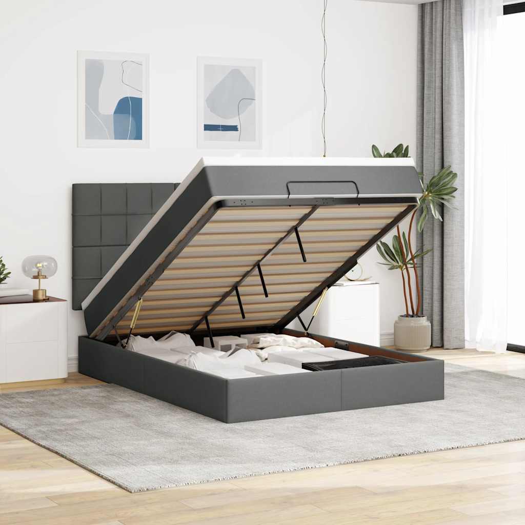 Lit Ottoman Avec Matelas Tissu