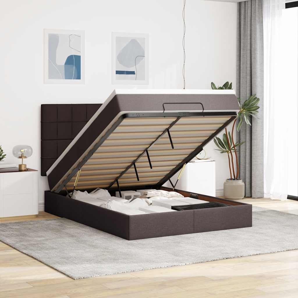 Lit Ottoman Avec Matelas Tissu