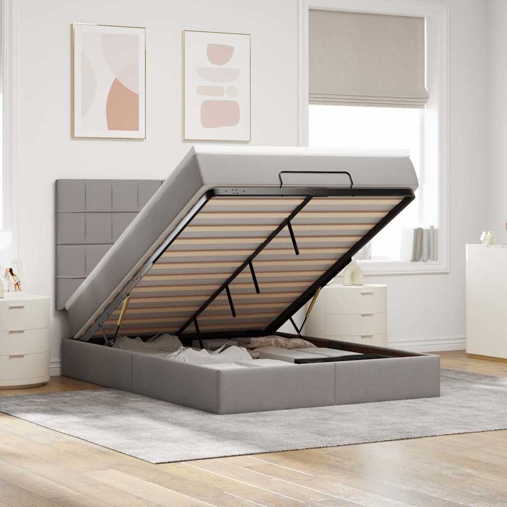 Lit Ottoman Avec Matelas Tissu
