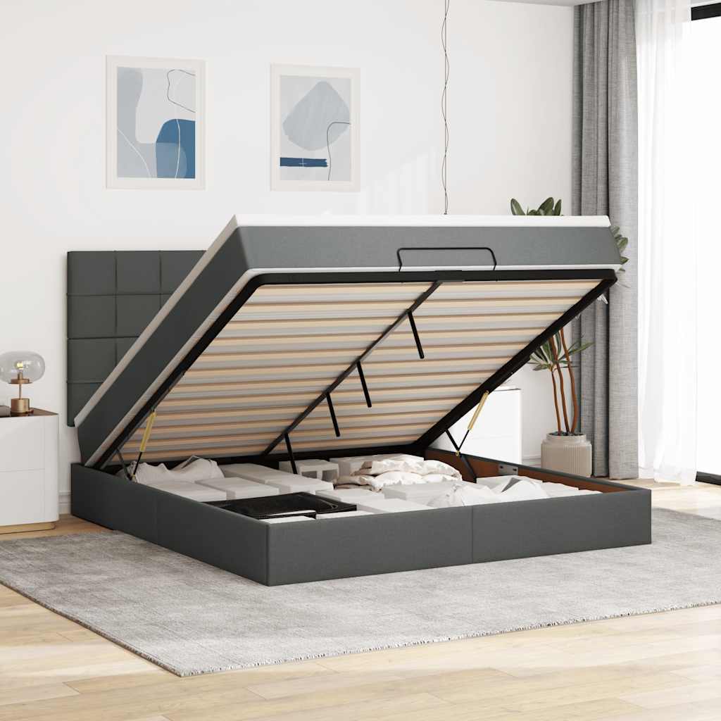 Lit Ottoman Avec Matelas Tissu