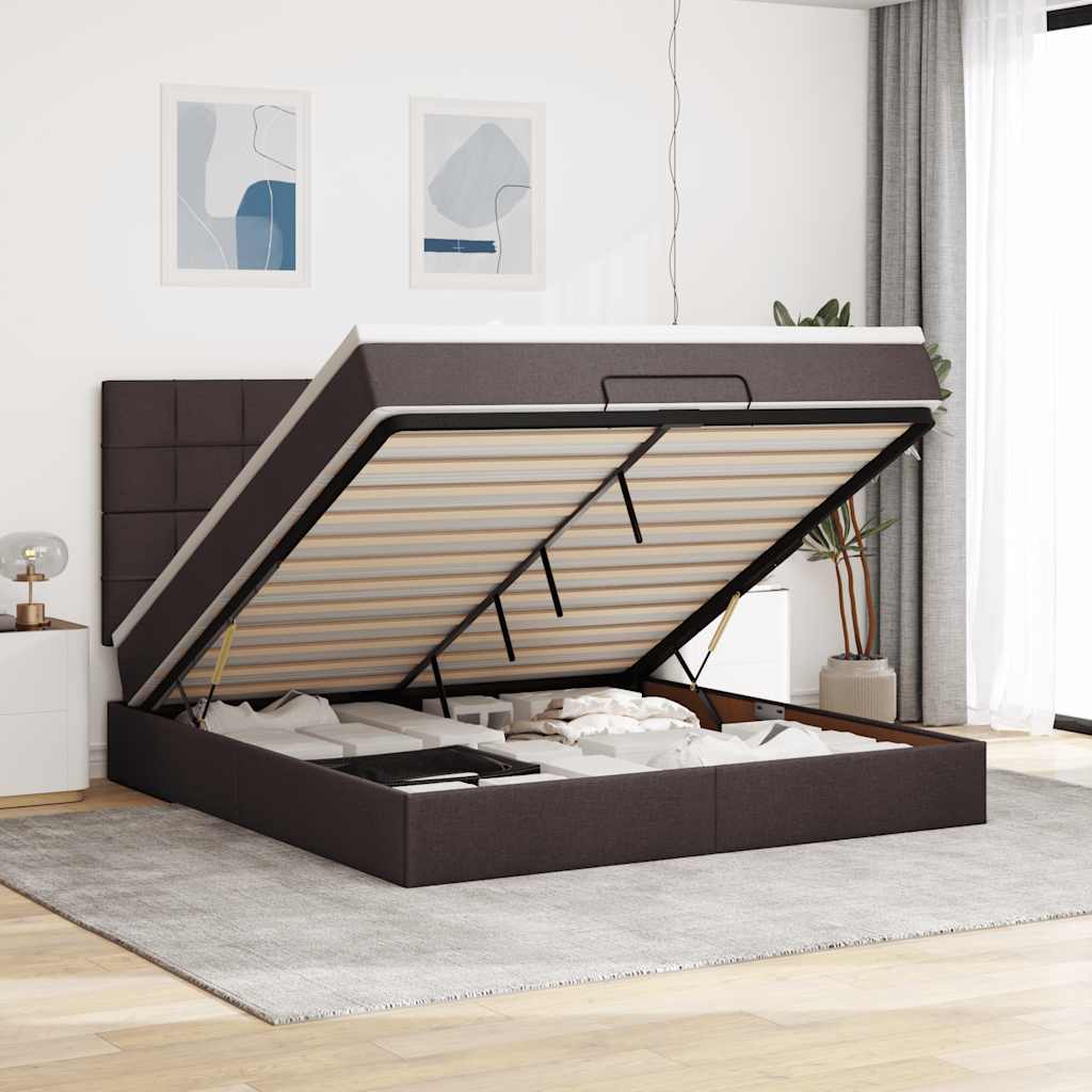 Lit Ottoman Avec Matelas Tissu