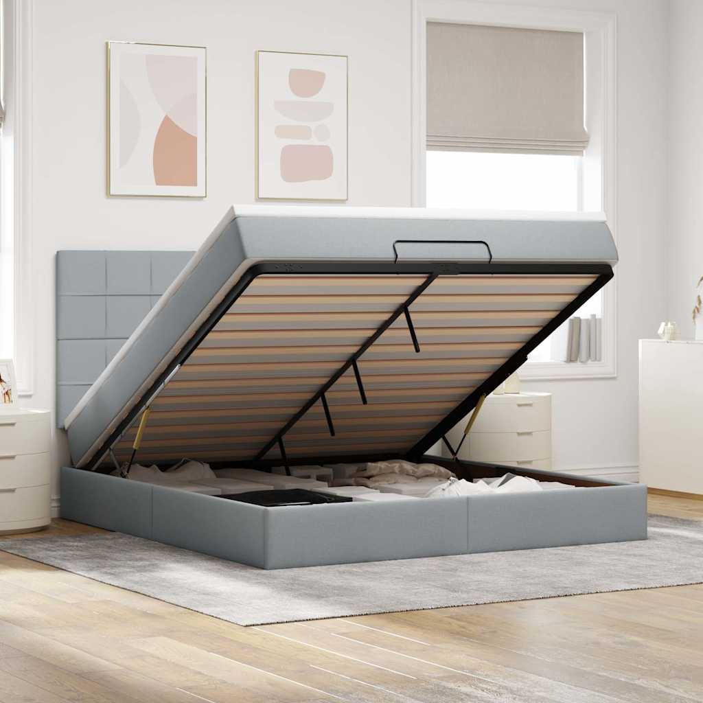 Lit Ottoman Avec Matelas Tissu