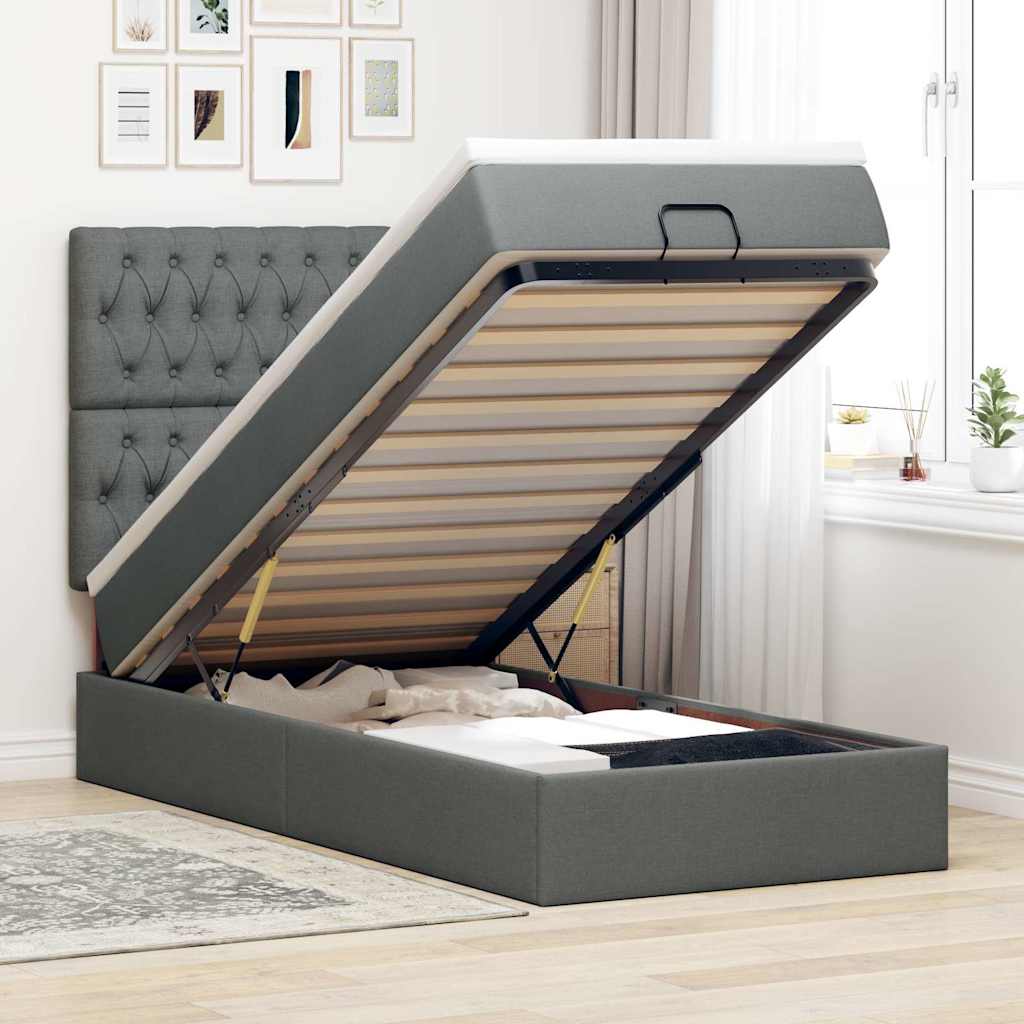 Lit Ottoman Avec Matelas Tissu