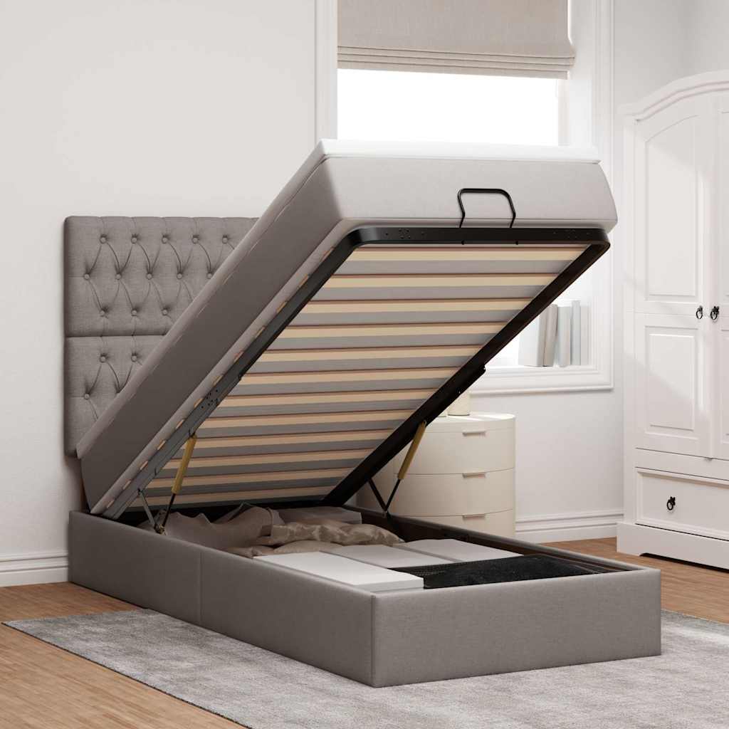 Lit Ottoman Avec Matelas Tissu