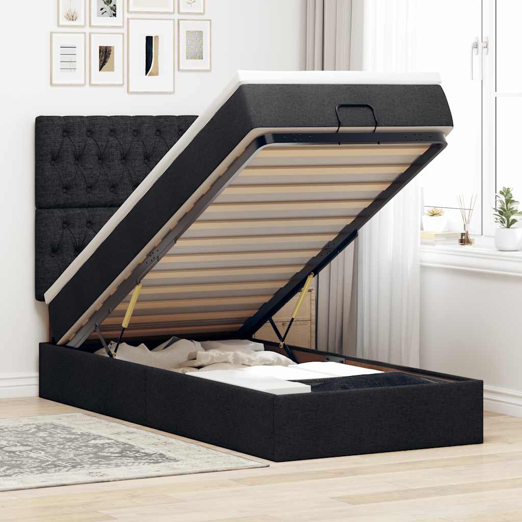 Lit Ottoman Avec Matelas Tissu