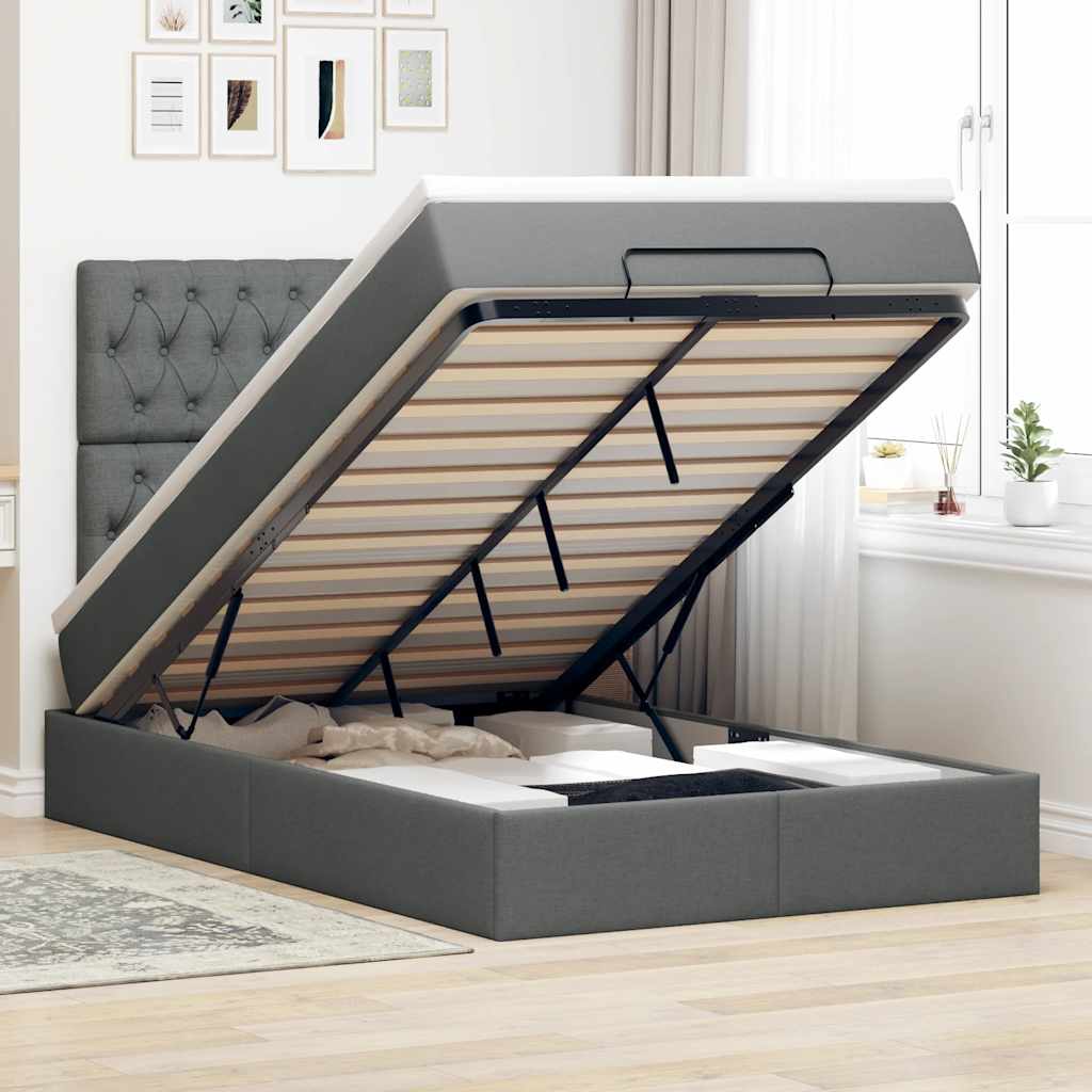Lit Ottoman Avec Matelas Tissu