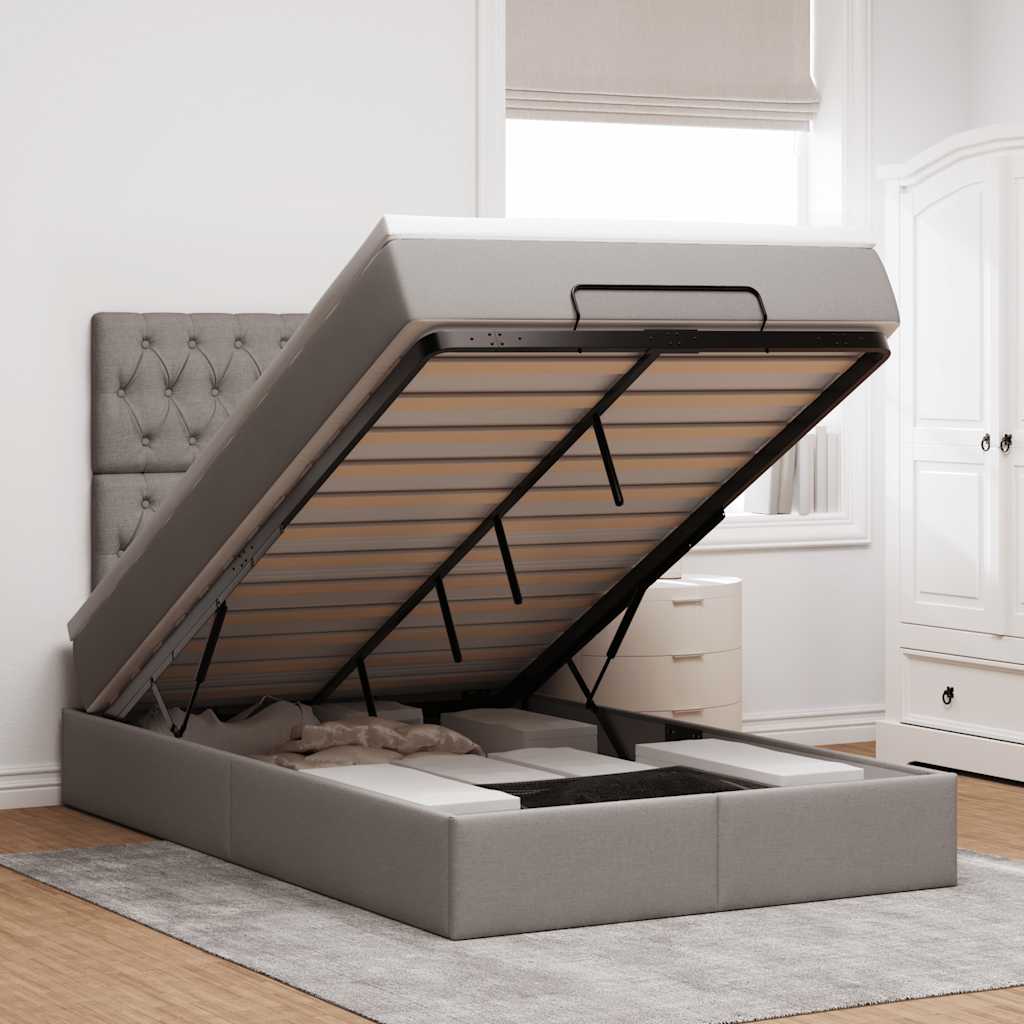 Lit Ottoman Avec Matelas Tissu