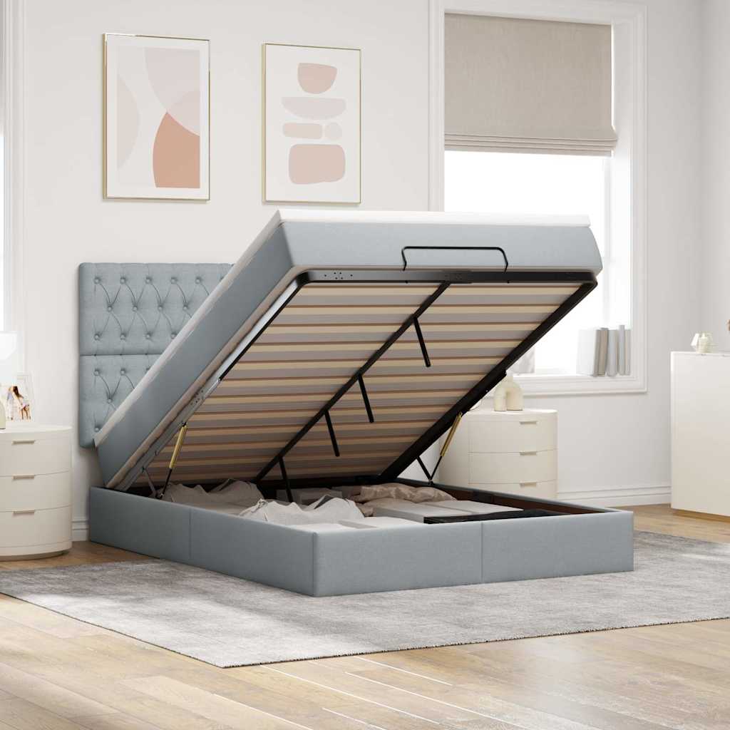 Lit Ottoman Avec Matelas Tissu