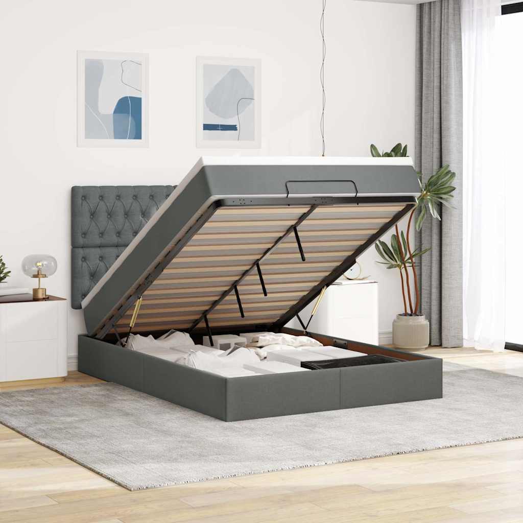 Lit Ottoman Avec Matelas Tissu