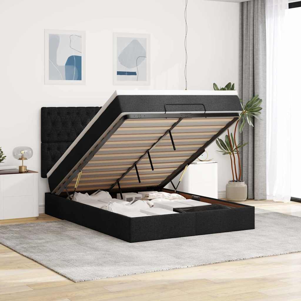 Lit Ottoman Avec Matelas Tissu