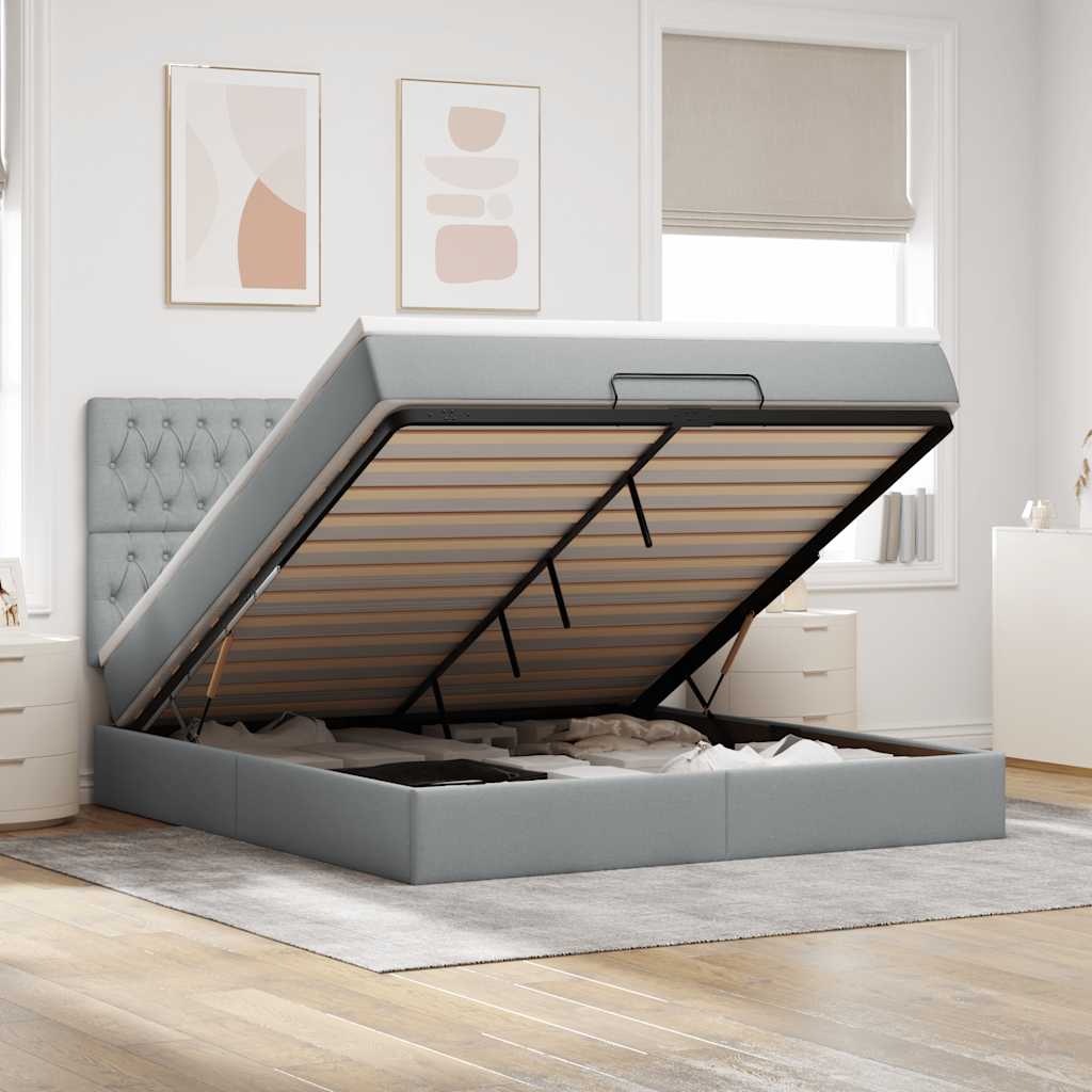 Lit Ottoman Avec Matelas Tissu