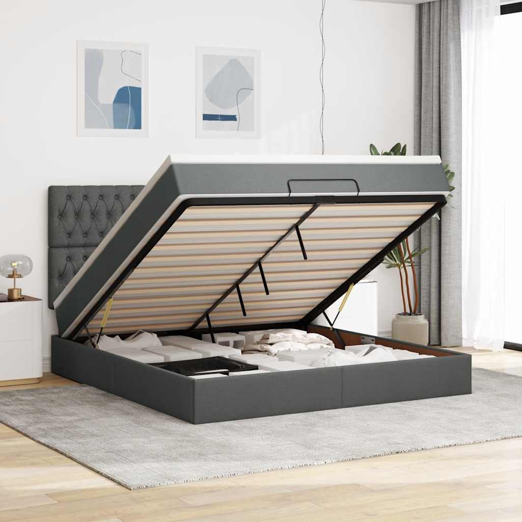 Lit Ottoman Avec Matelas Tissu
