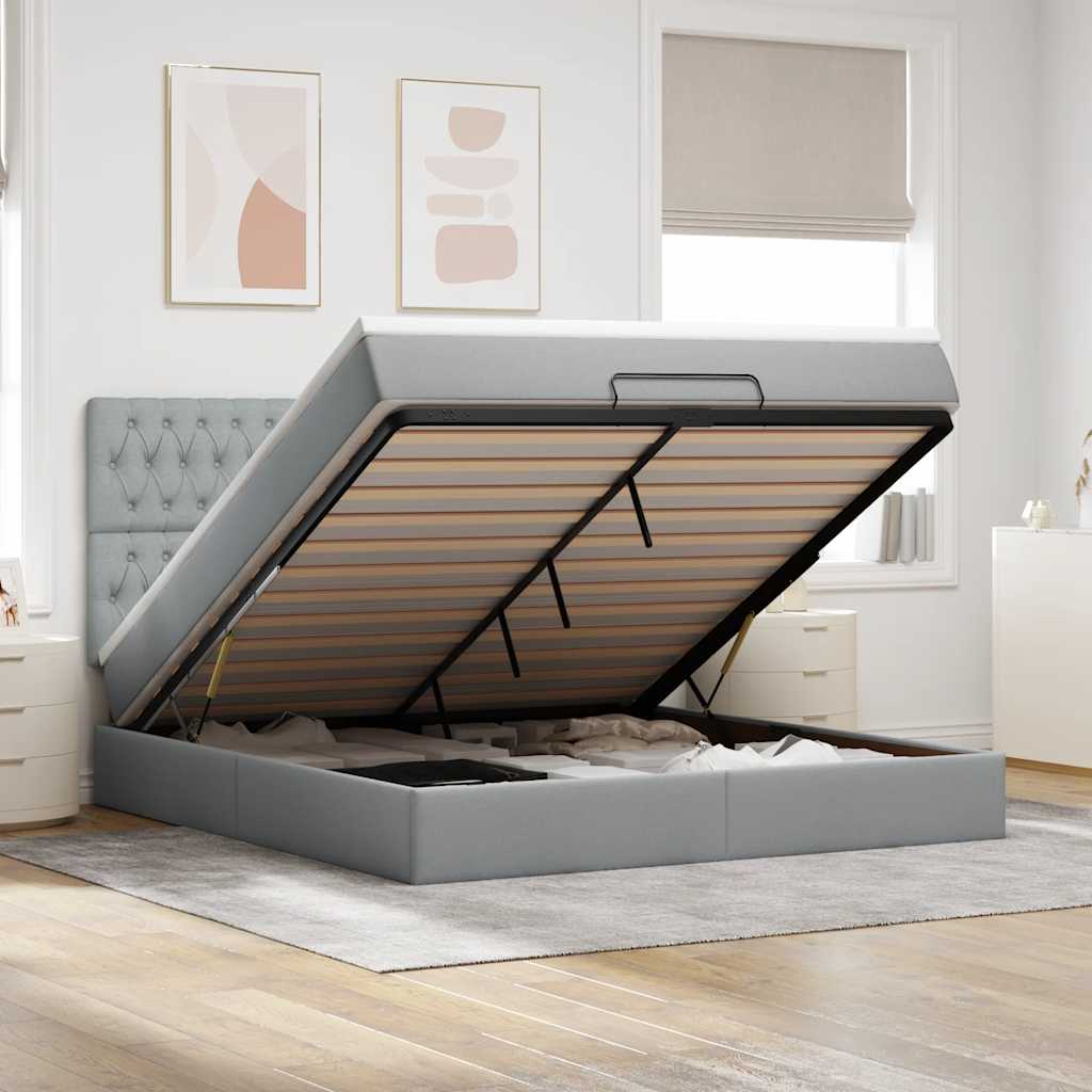 Lit Ottoman Avec Matelas Tissu