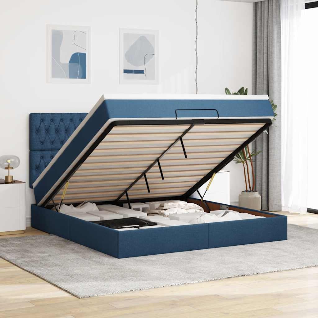 Lit Ottoman Avec Matelas Tissu