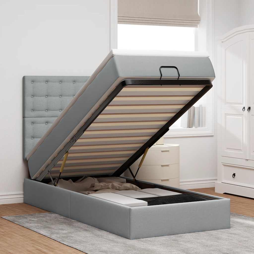 Lit Ottoman Avec Matelas Tissu