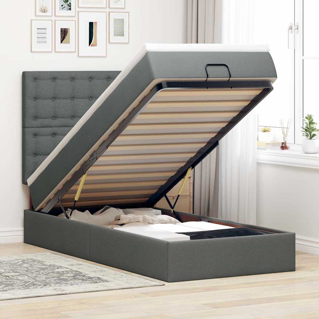 Lit Ottoman Avec Matelas Tissu