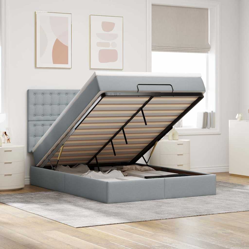 Lit Ottoman Avec Matelas Tissu