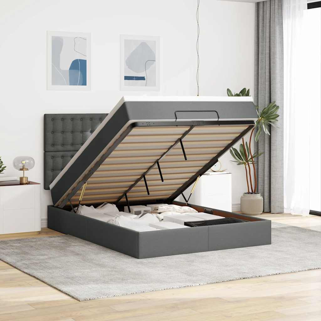 Lit Ottoman Avec Matelas Tissu