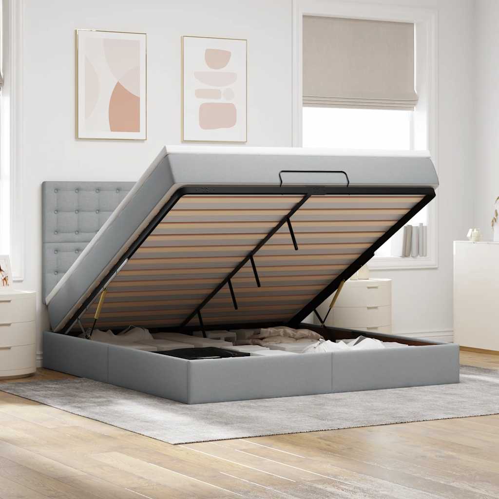 Lit Ottoman Avec Matelas Tissu