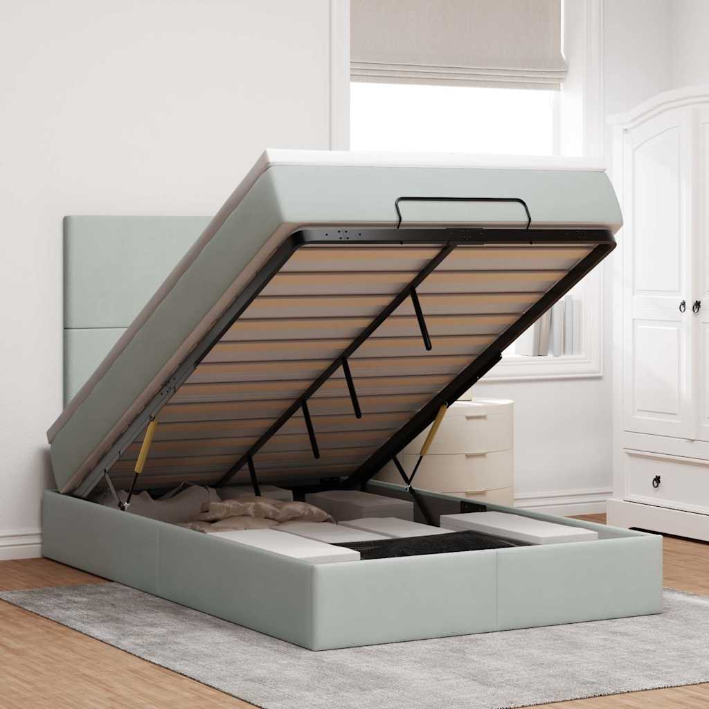 Lit Coffre Avec Matelas Et Led Velours