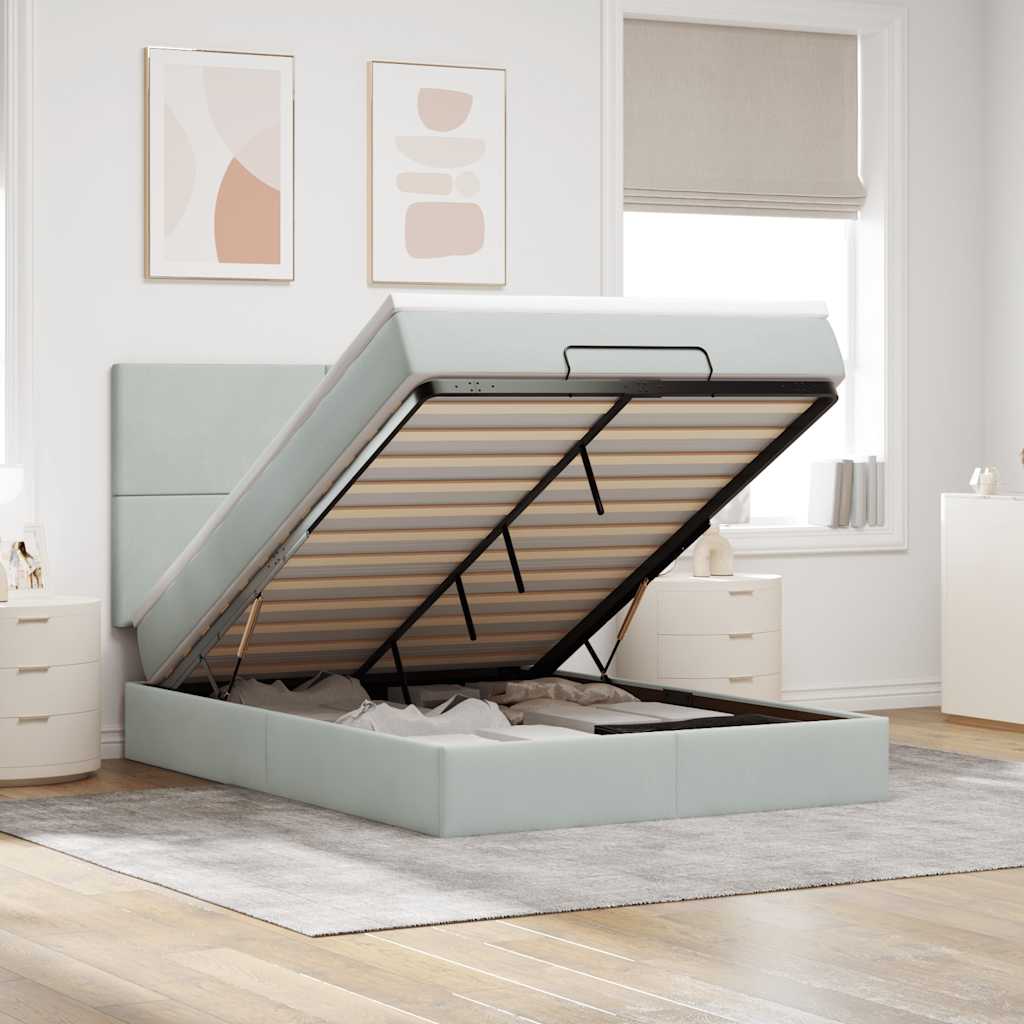 Lit Coffre Avec Matelas Et Led Velours
