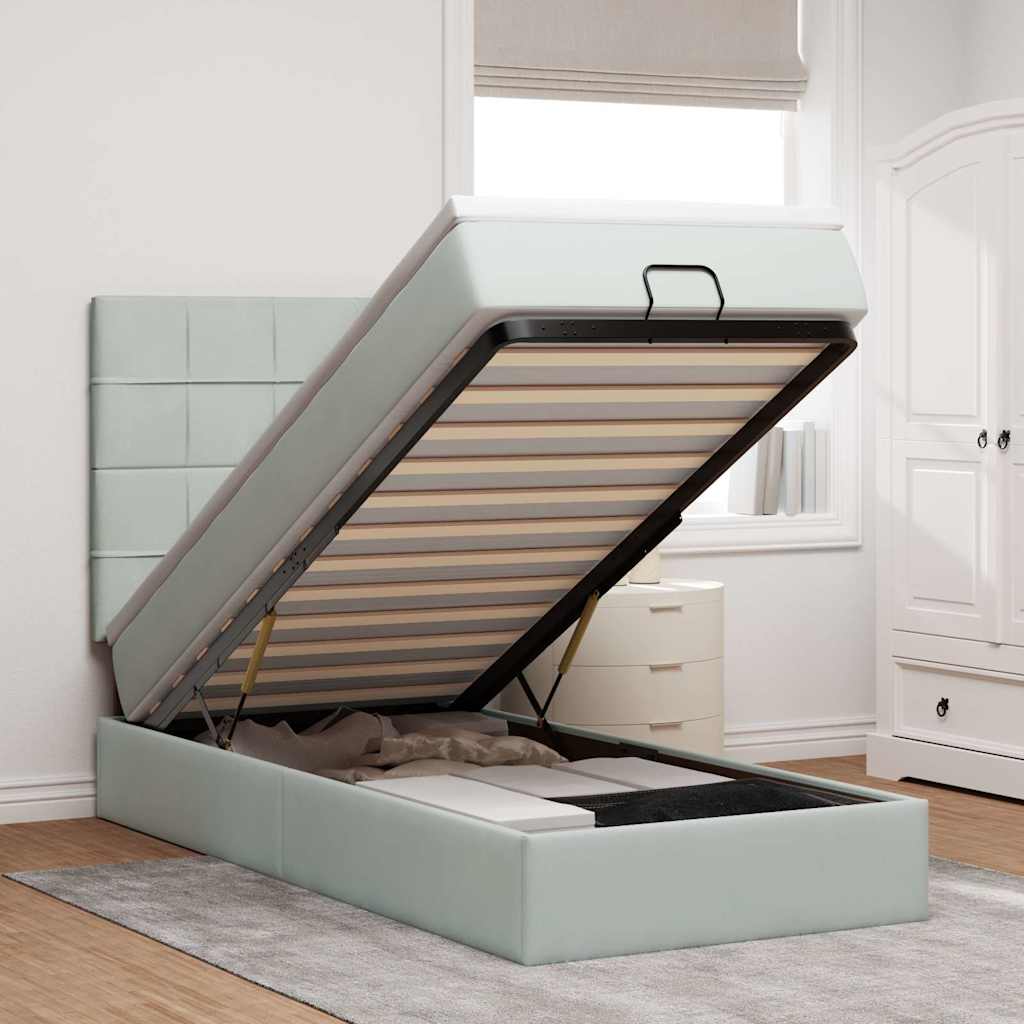 Lit Coffre Avec Matelas Et Led Velours