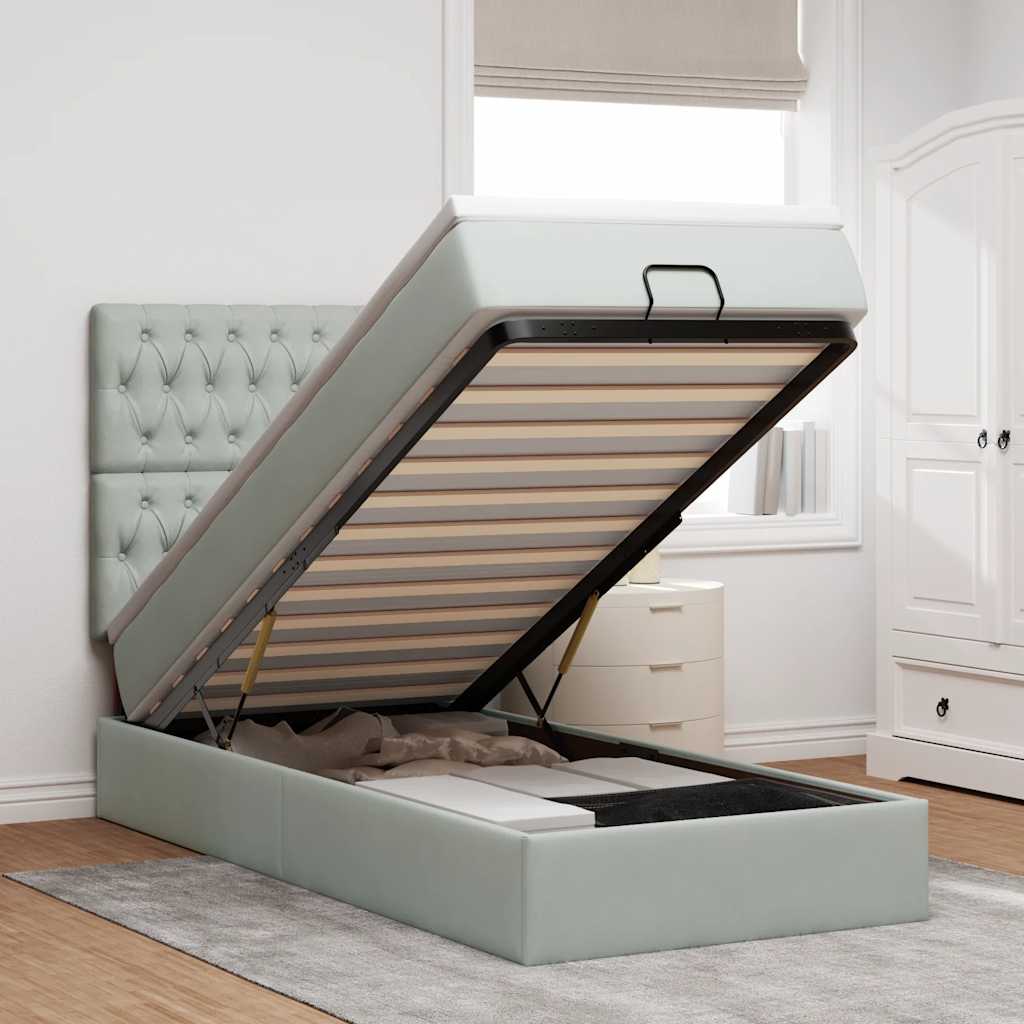 Lit Coffre Avec Matelas Et Led Velours