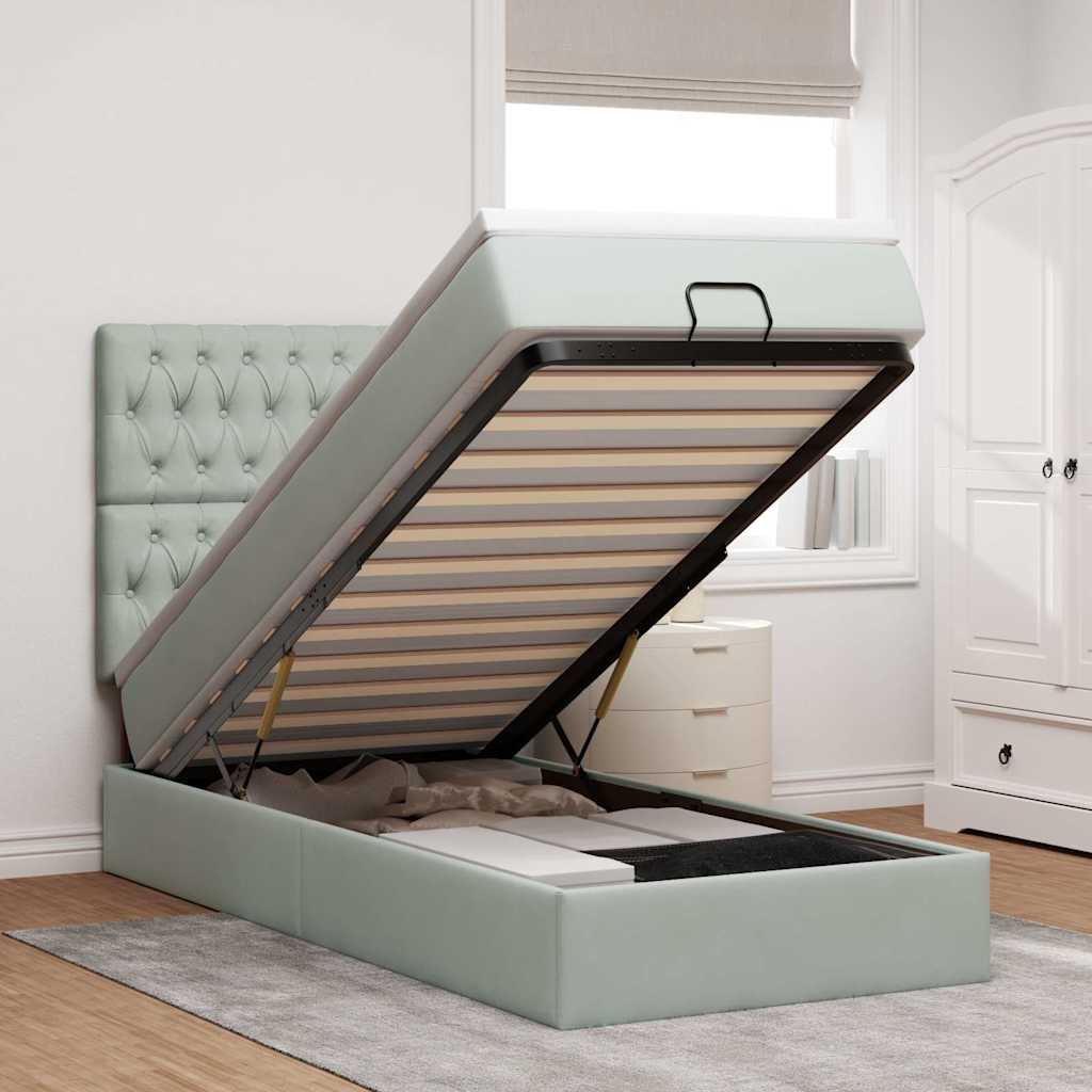 Lit Coffre Avec Matelas Et Led Velours