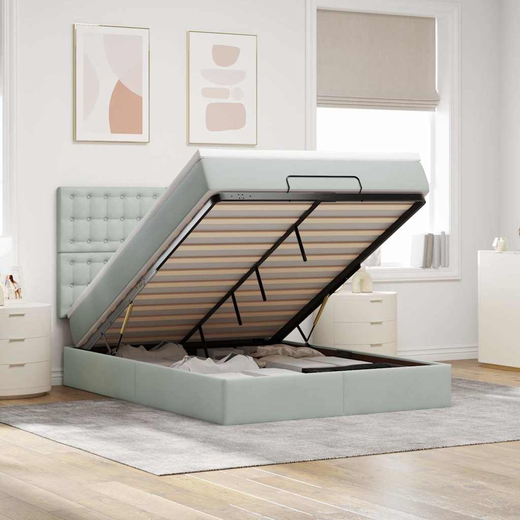 Lit Coffre Avec Matelas Et Led Velours