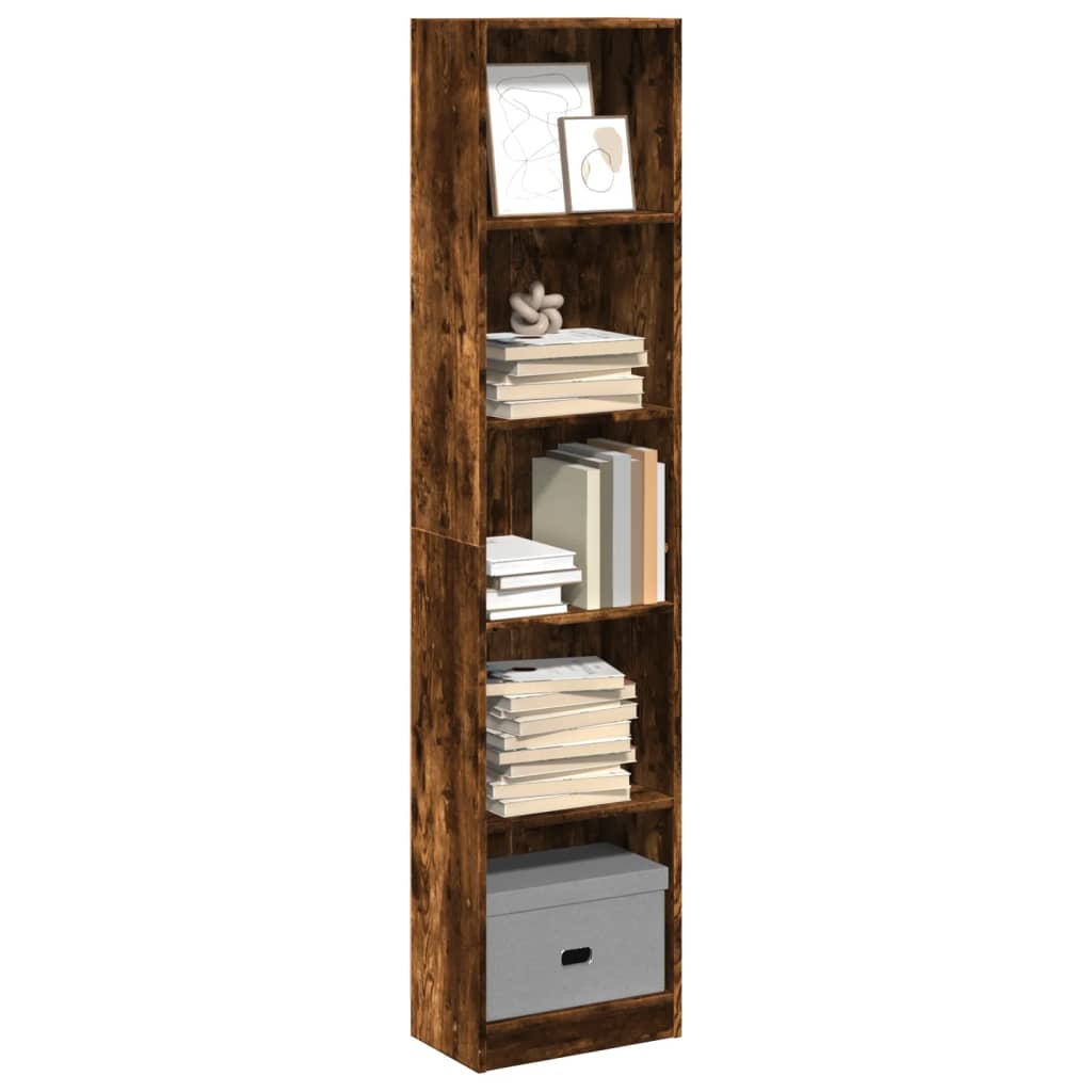 Bibliothèque 80X24X Bois D'ingénierie Chêne Fumé