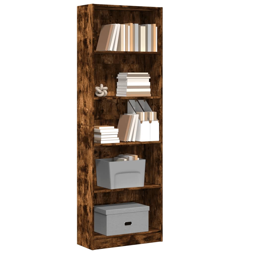 Bibliothèque 80X24X Bois D'ingénierie Chêne Fumé
