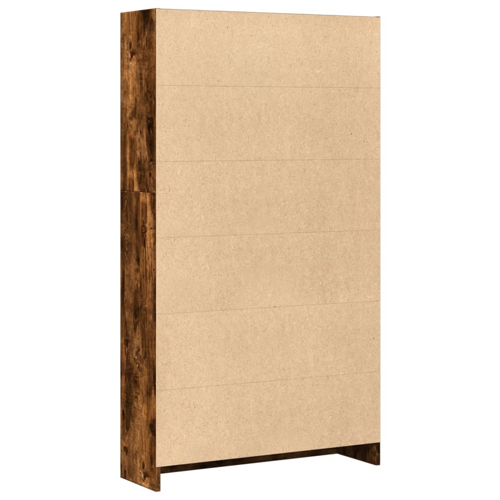 Bibliothèque 80X24X Bois D'ingénierie Chêne Fumé