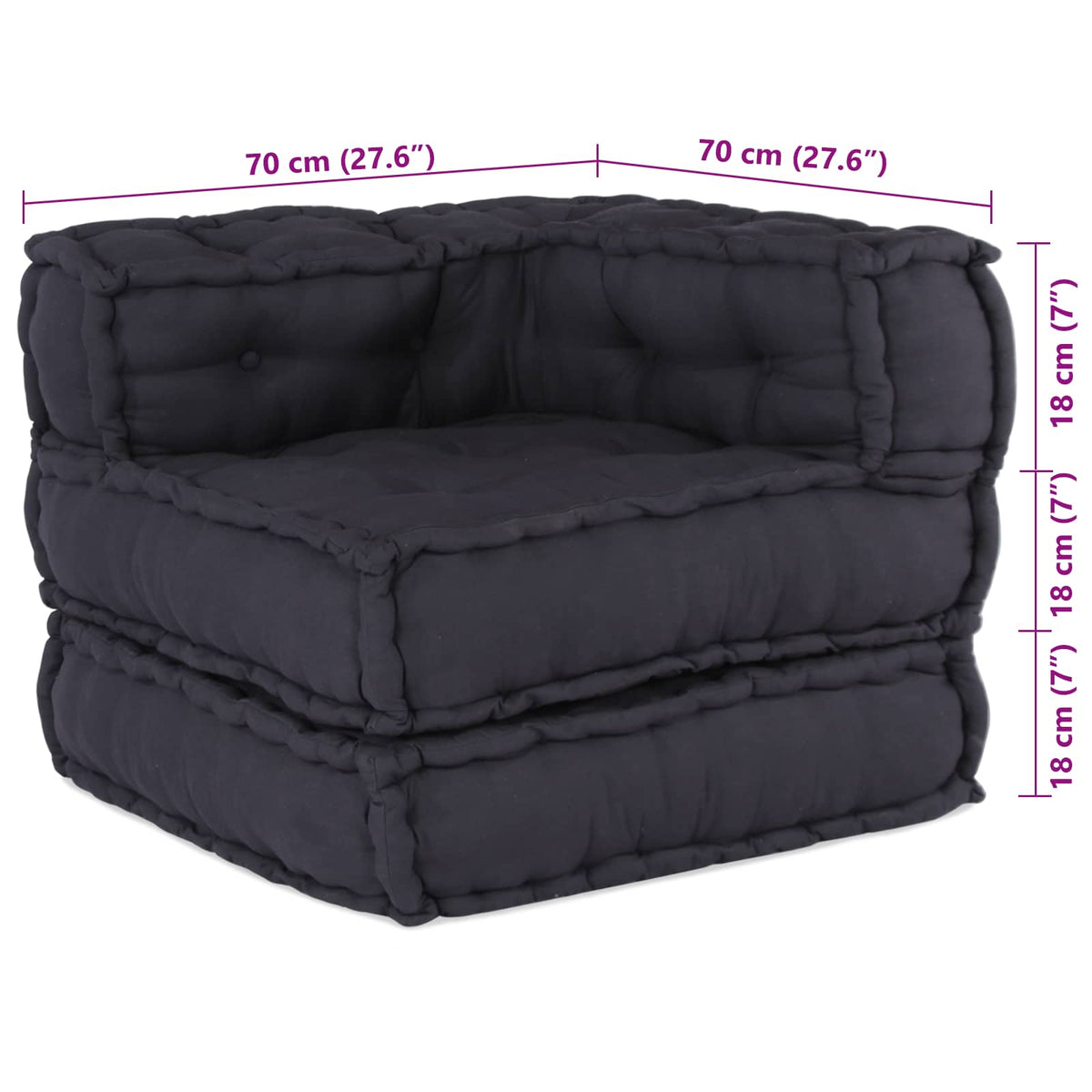 Unité De Canapé Modulaire Tissu 210 X 140 X 56 Cm