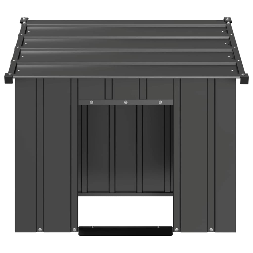 Niche Pour Chien Avec Toit Noir Acier Galvanisé