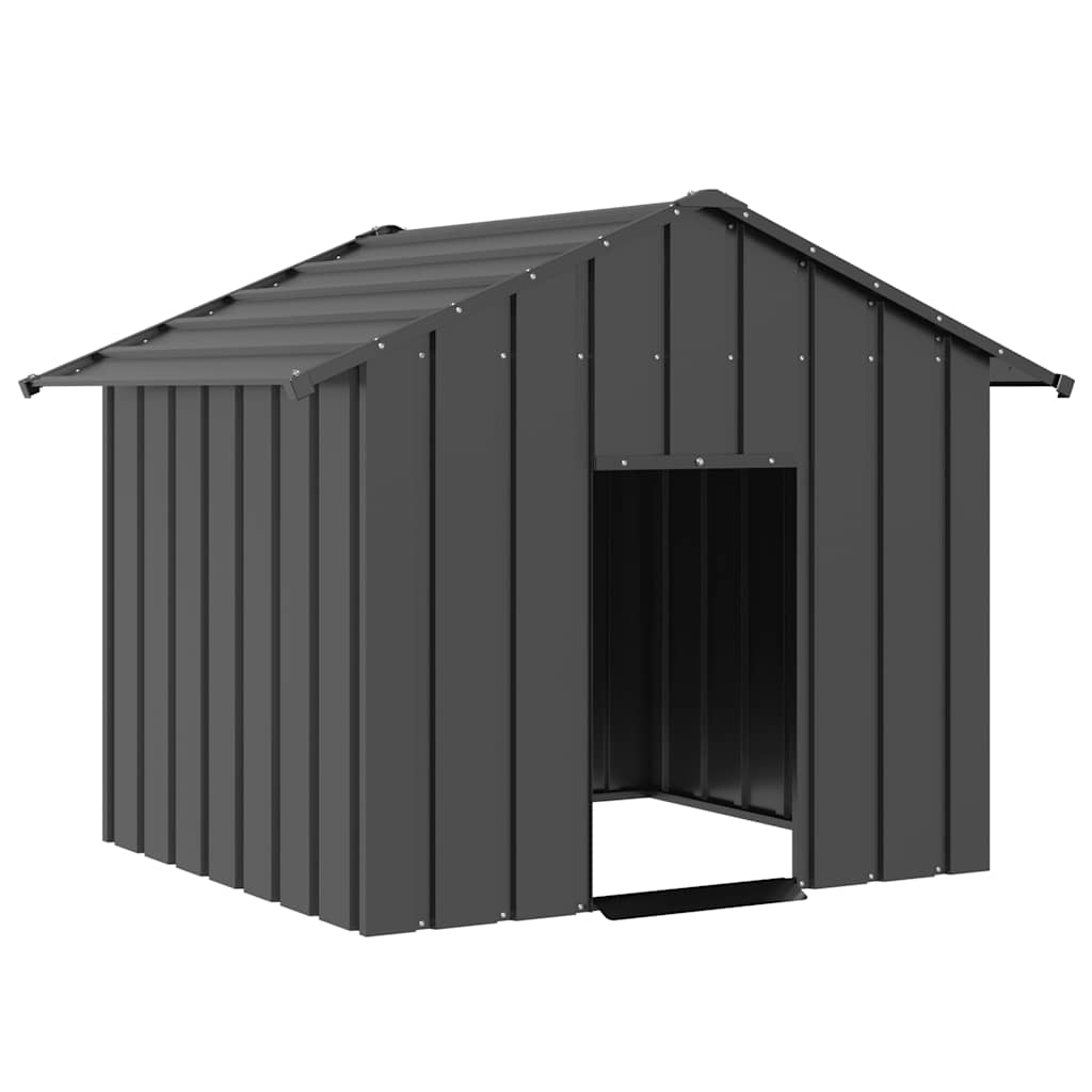 Niche Pour Chien Avec Toit Noir Acier Galvanisé