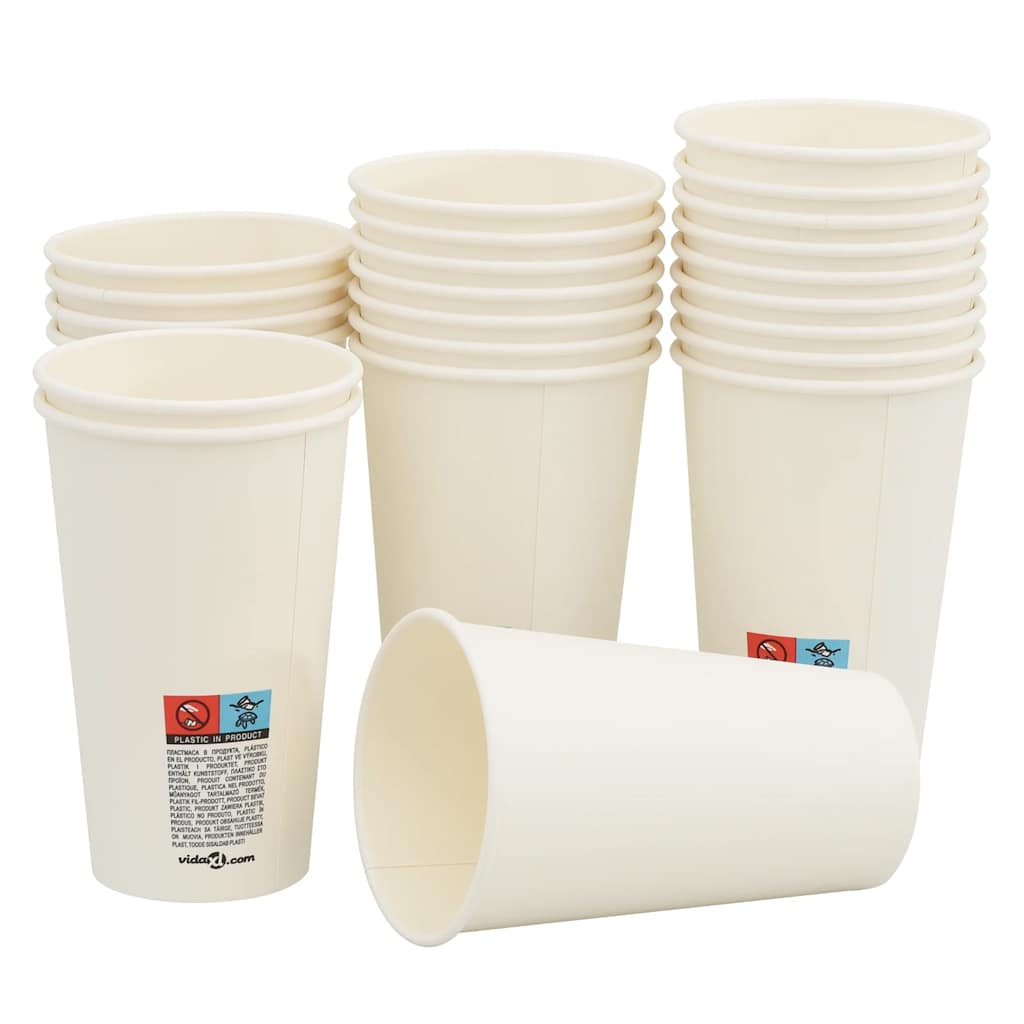 Tasses À Café En Papier 1000 Pcs 16Oz 400Ml Blanc
