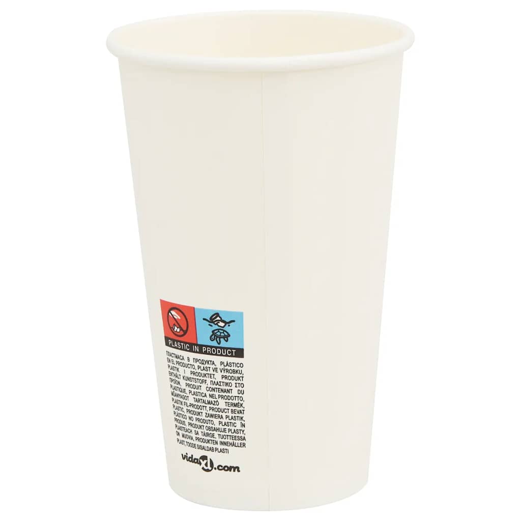 Tasses À Café En Papier 1000 Pcs 16Oz 400Ml Blanc