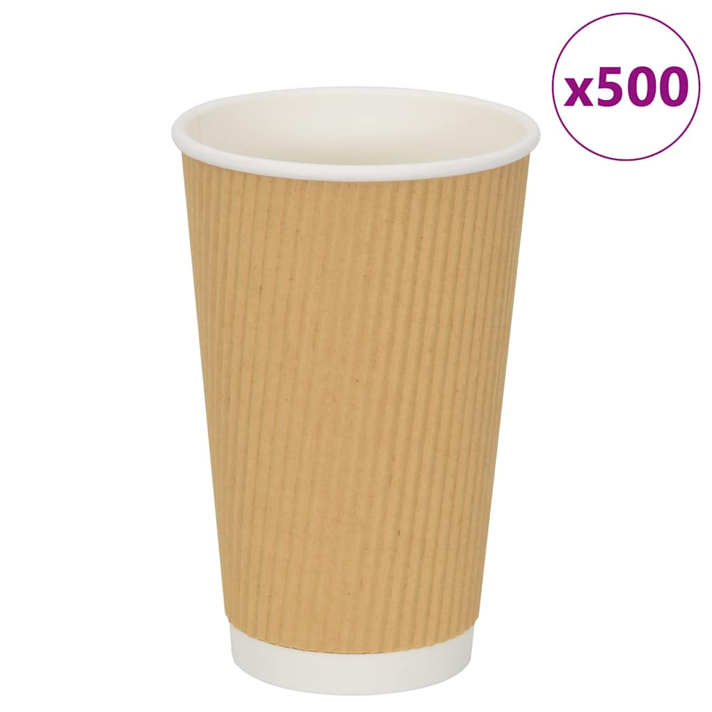 Tasses À Café En Papier 500 Pcs 16Oz 400Ml Marron
