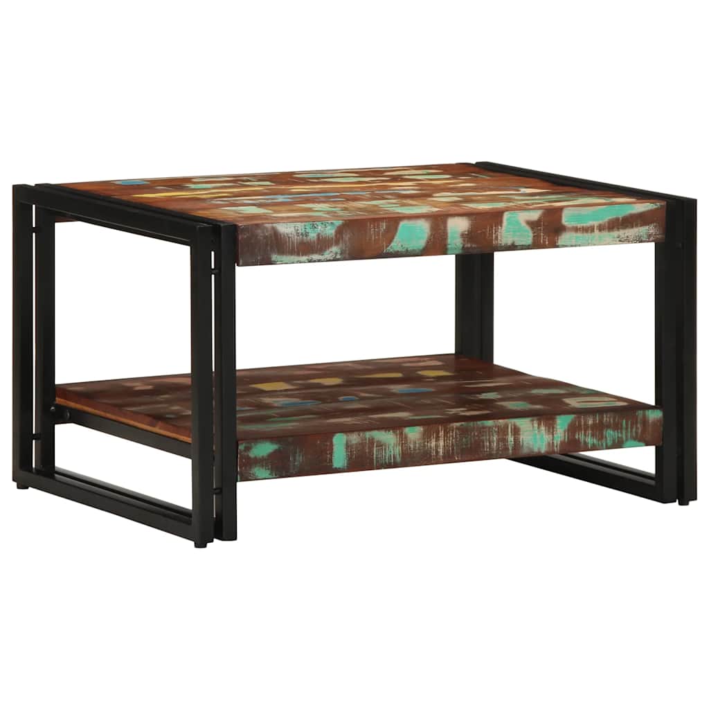 Table Basse Multicolore Bois Recyclé Solide