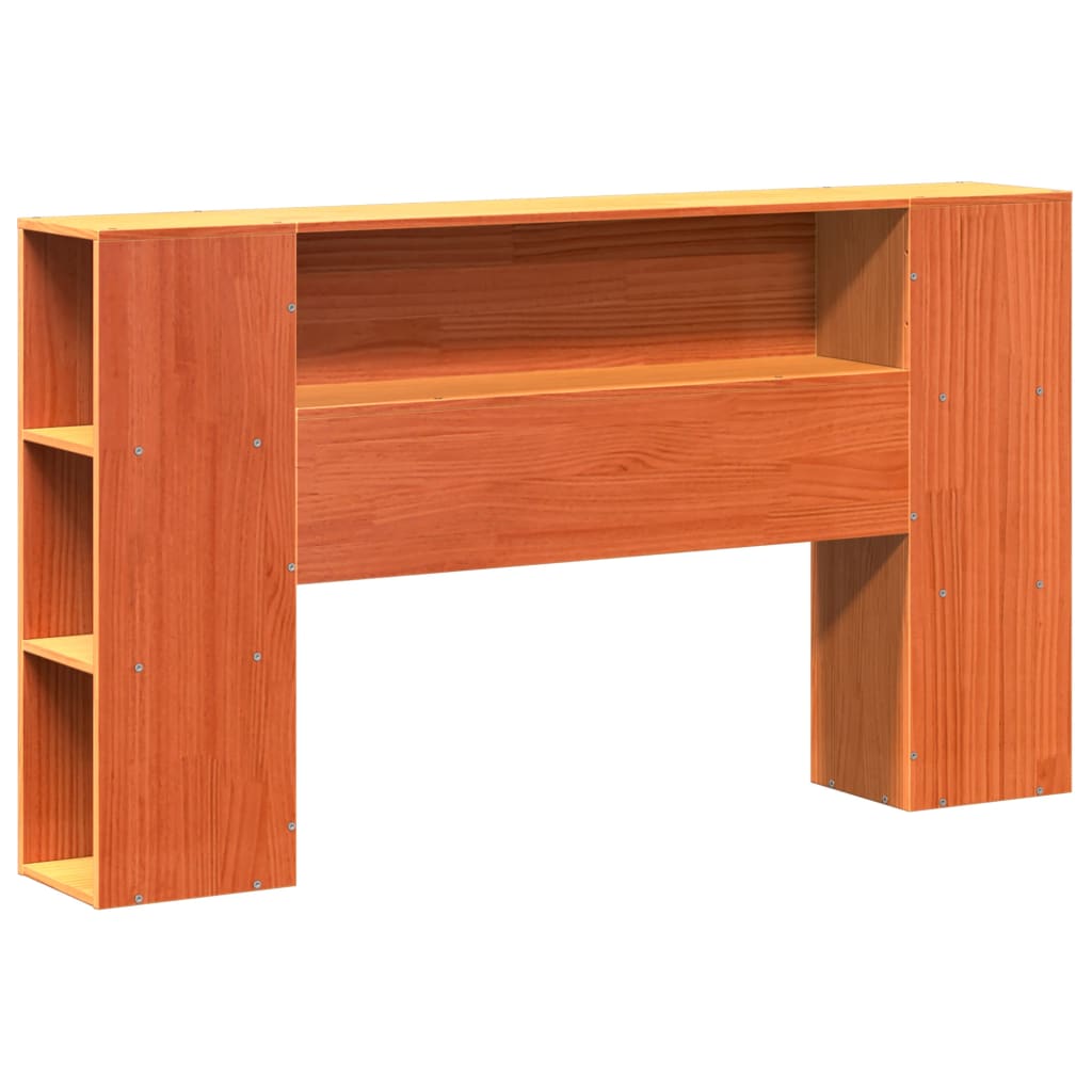 Lit Bibliothèque Sans Matelas Cire Marron 140X200 Cm Pin Massif