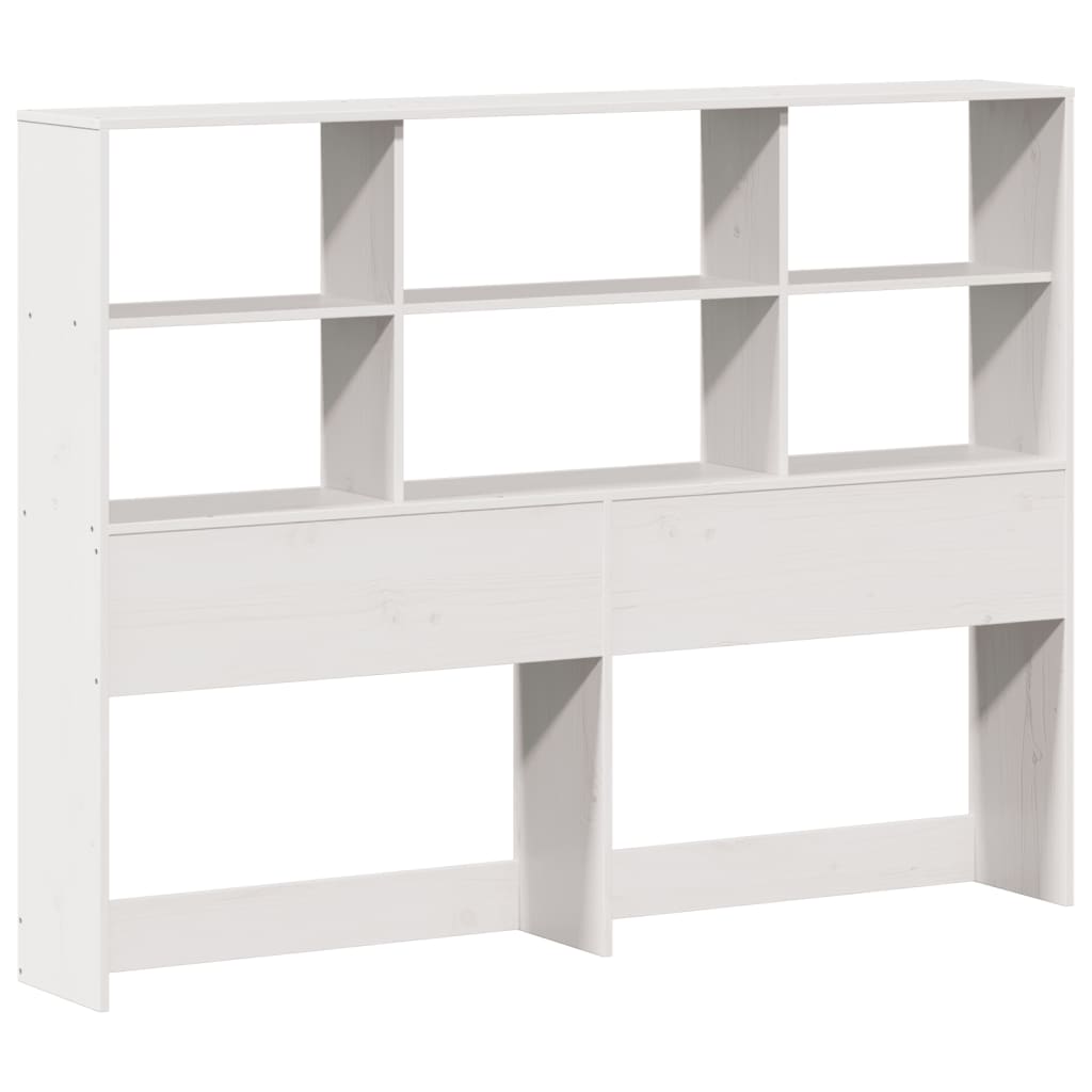 Lit Bibliothèque Sans Matelas Blanc 160X200 Cm Bois Pin Massif
