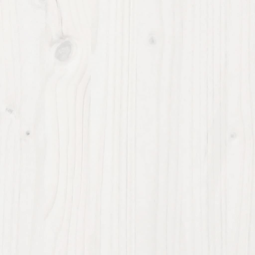 Lit Bibliothèque Sans Matelas Blanc 135X190 Cm Bois Pin Massif