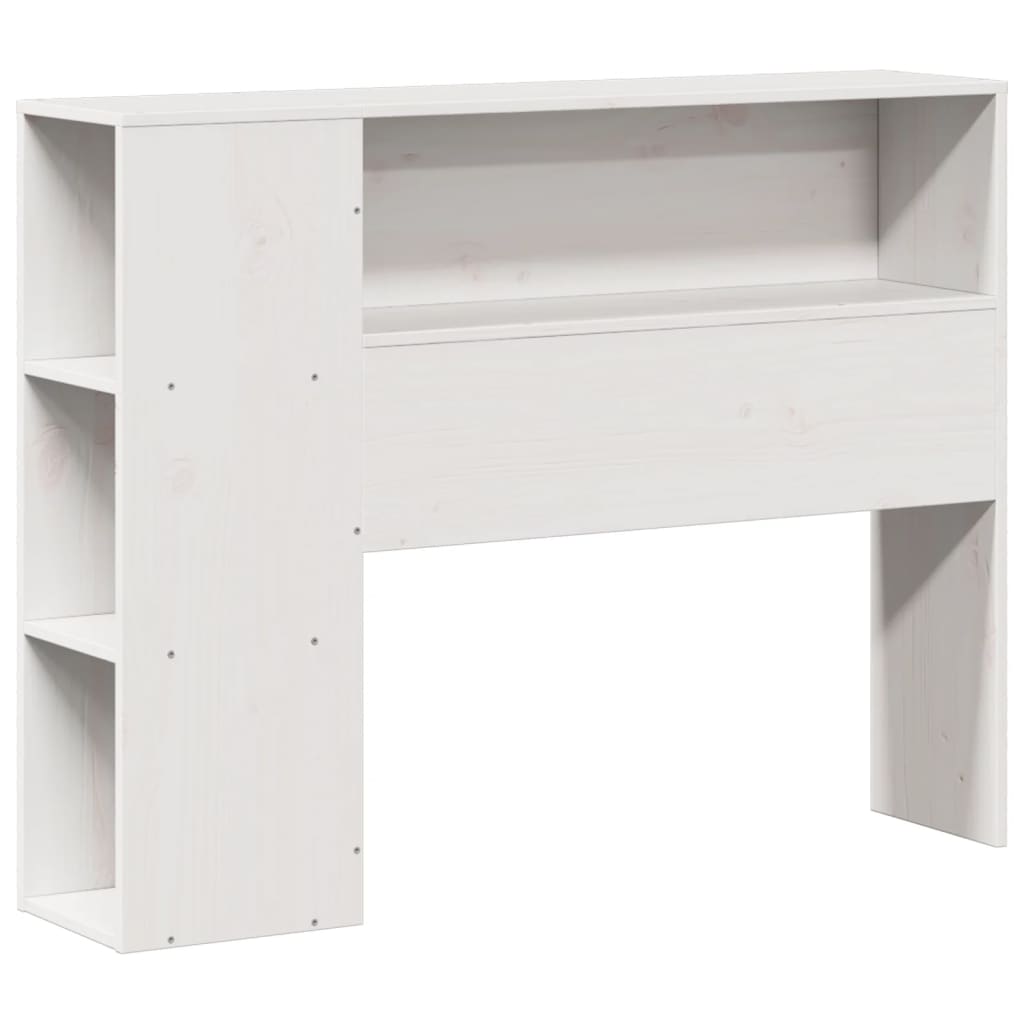 Lit Bibliothèque Sans Matelas Blanc 75X190Cm Bois De Pin Massif